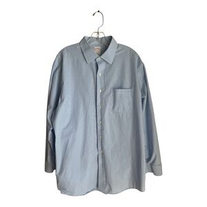 Brooks Brothers Mens Light Blue Gingham Print  Button Down Shirt